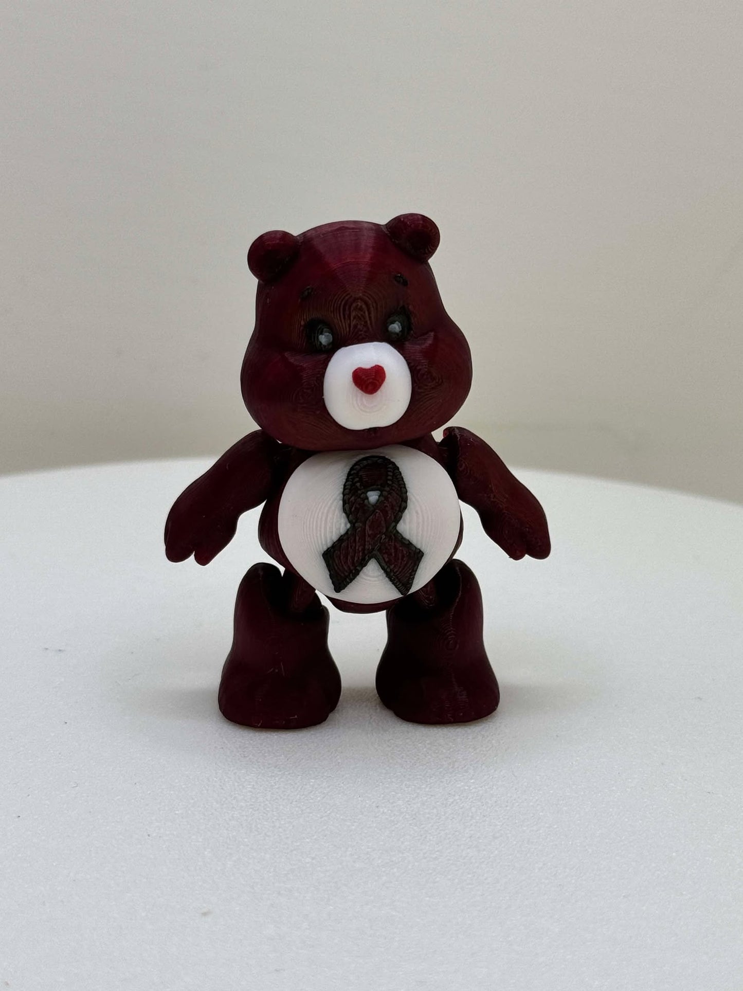 Burgandy Awareness Ribbon Bear Mini Pocket Pal
